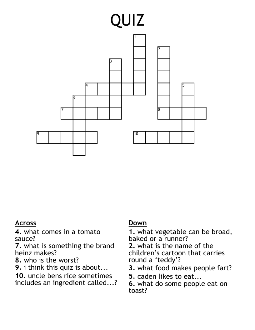 QUIZ Crossword