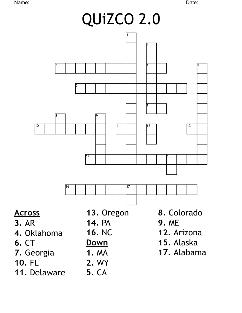 QUiZCO 2.0 Crossword