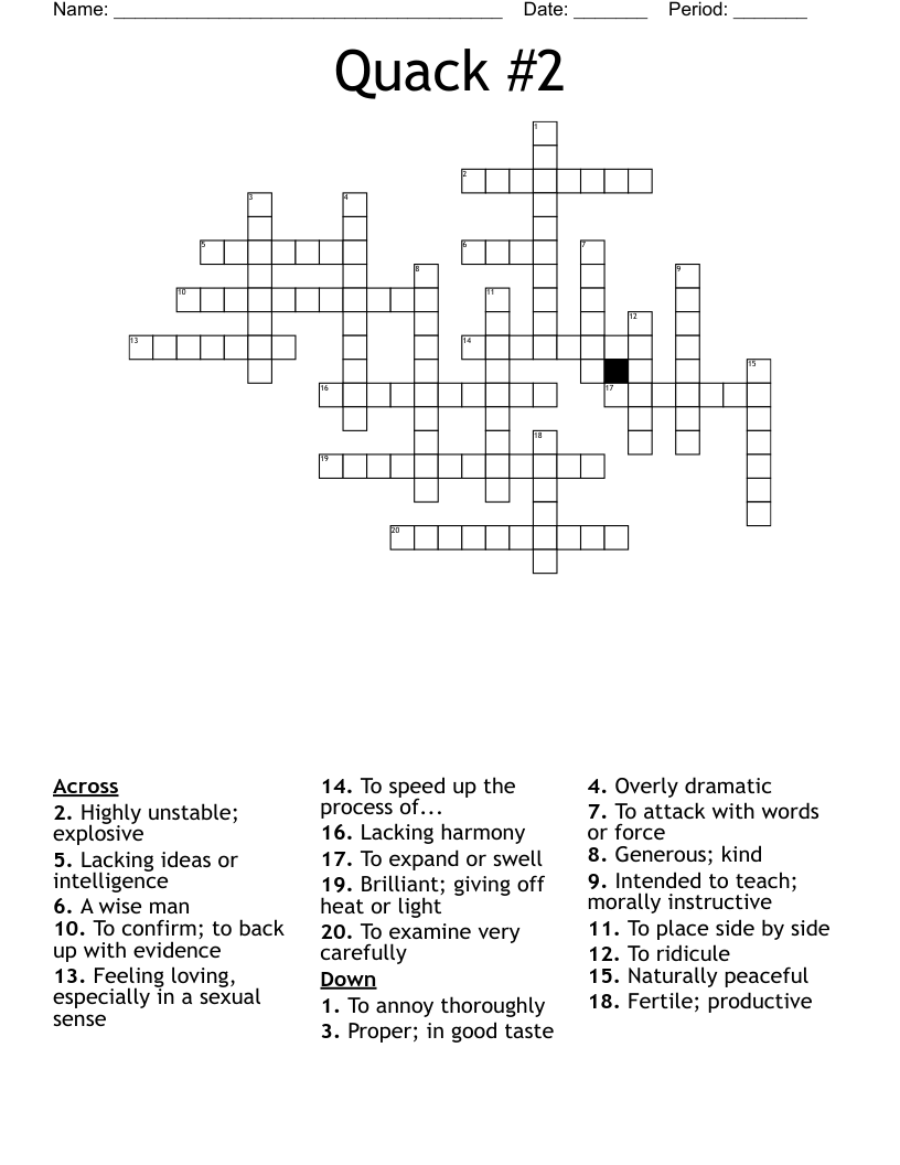 Quack #2  Crossword