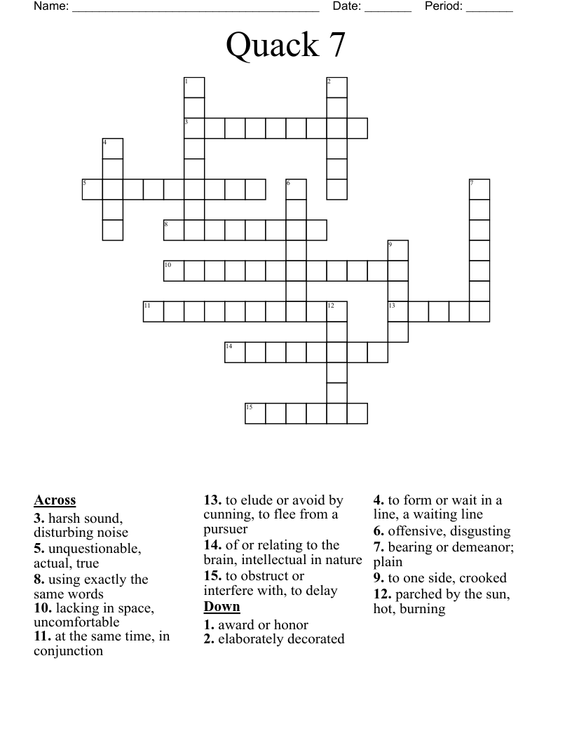 Quack 7 Crossword