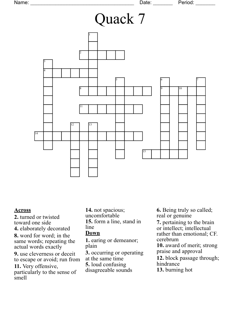 Quack 7 Crossword