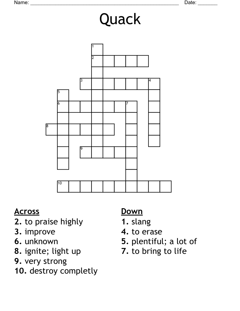 Quack  Crossword