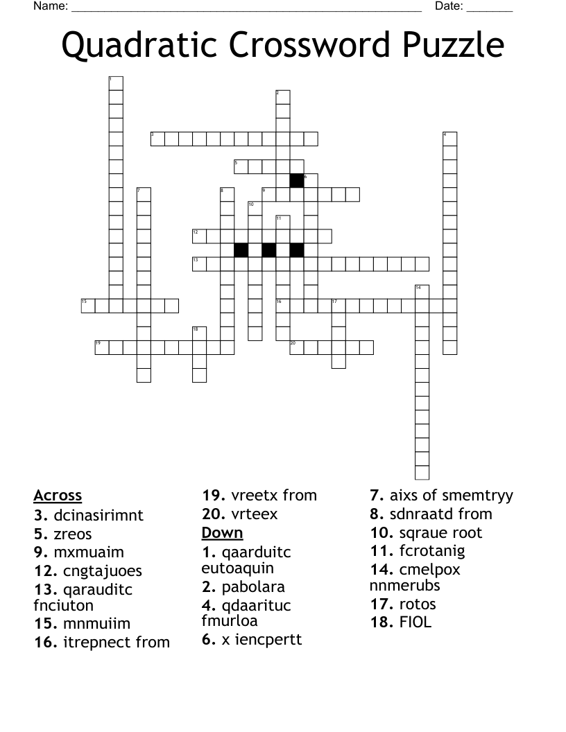 Quadratic Crossword Puzzle