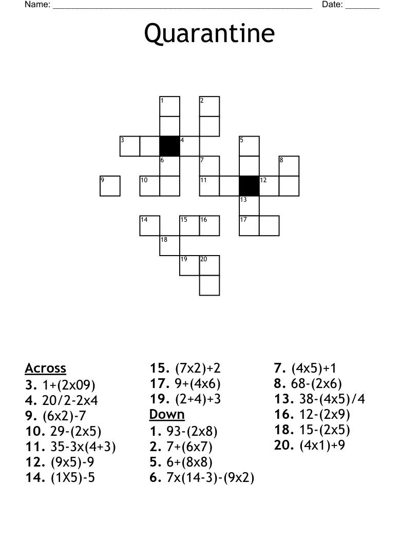 Quarantine Crossword