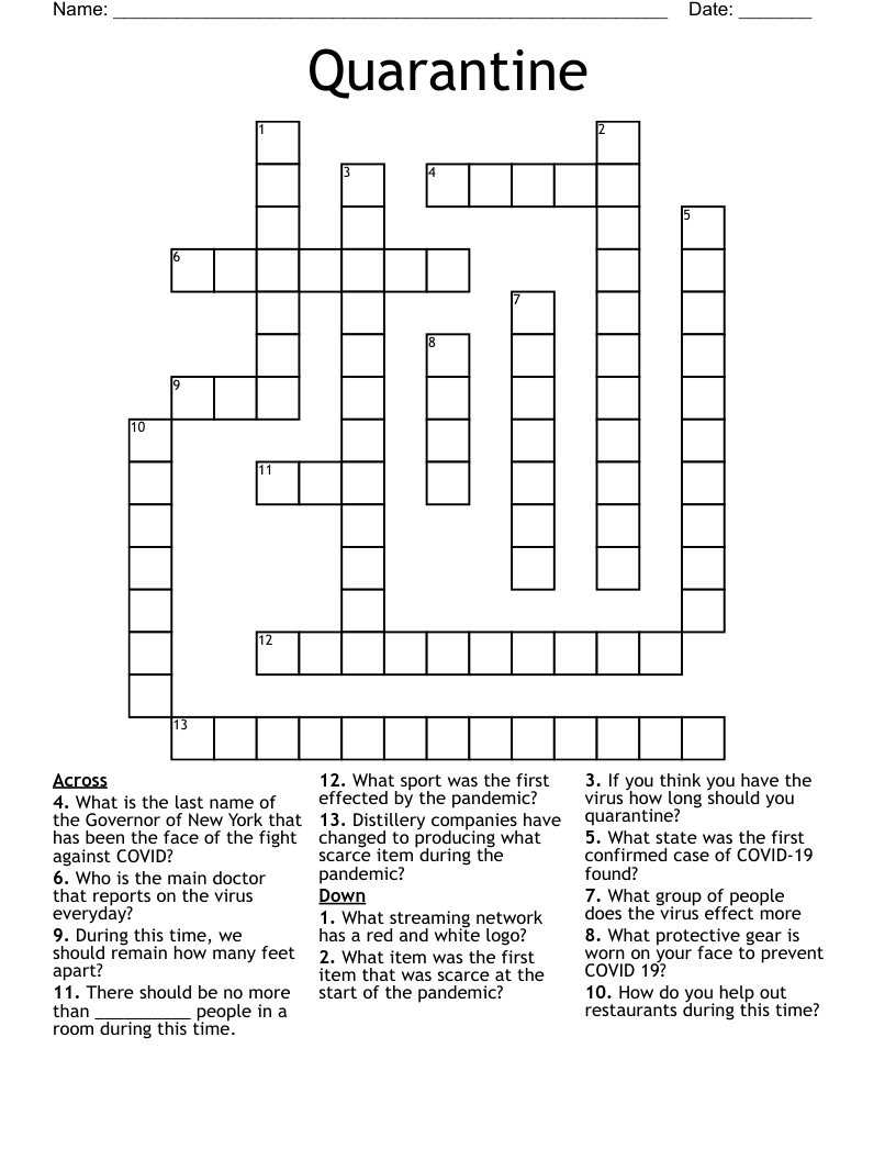 Quarantine Crossword