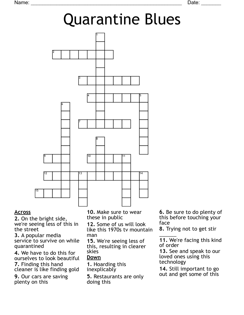 Quarantine Blues Crossword