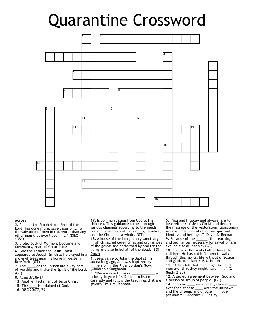 Quarantine Crossword