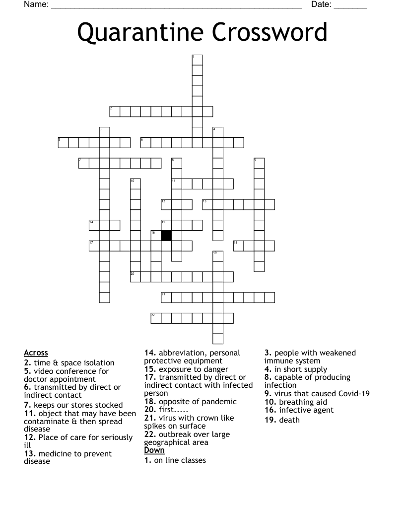 Quarantine Crossword