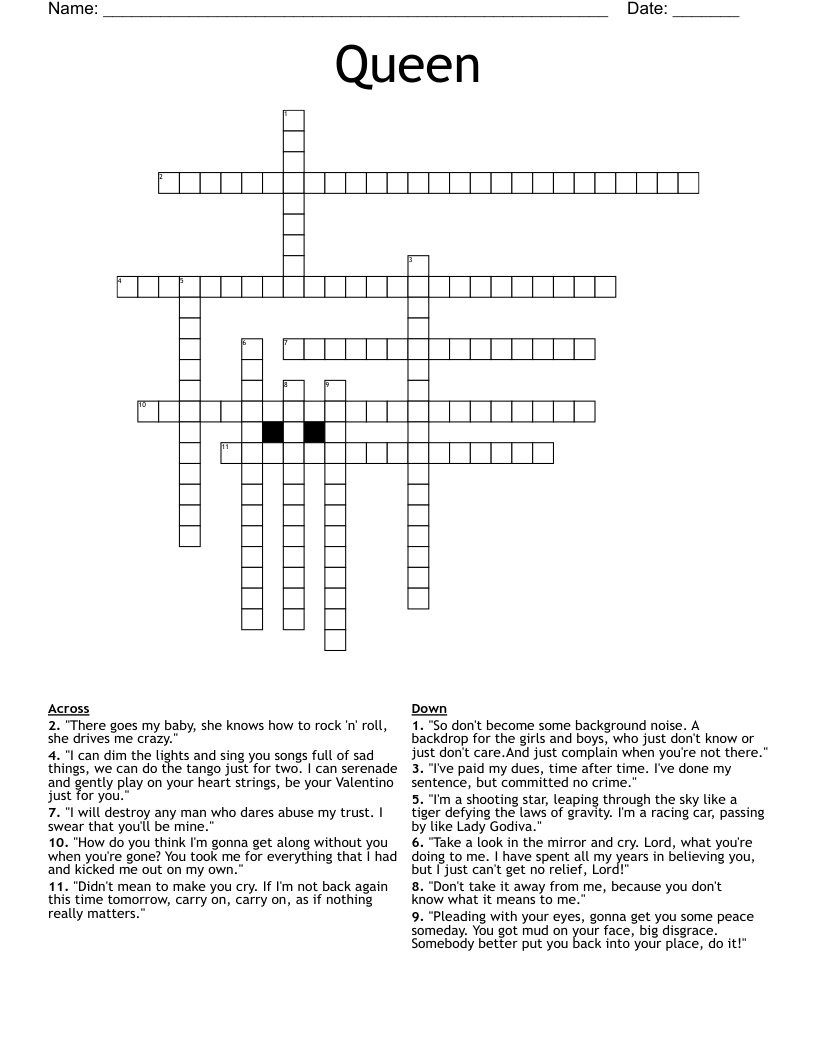 Queen Crossword