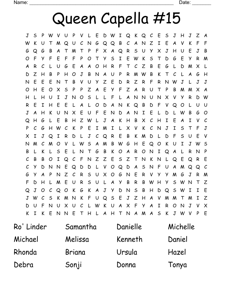 Queen Capella #15 Word Search