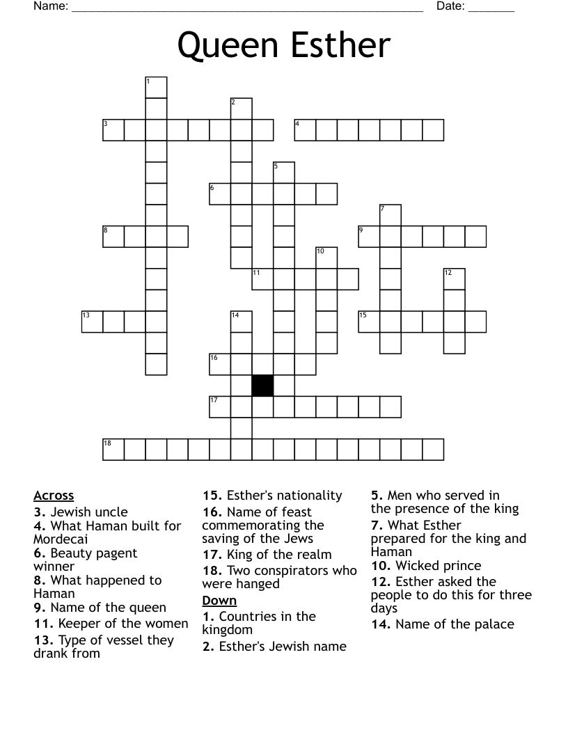 Queen Esther Crossword
