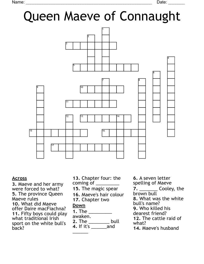 Queen Maeve of Connaught Crossword