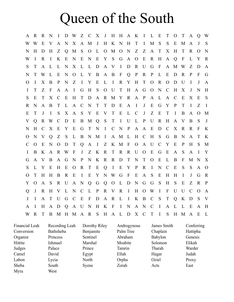Queen of the South  Word Search
