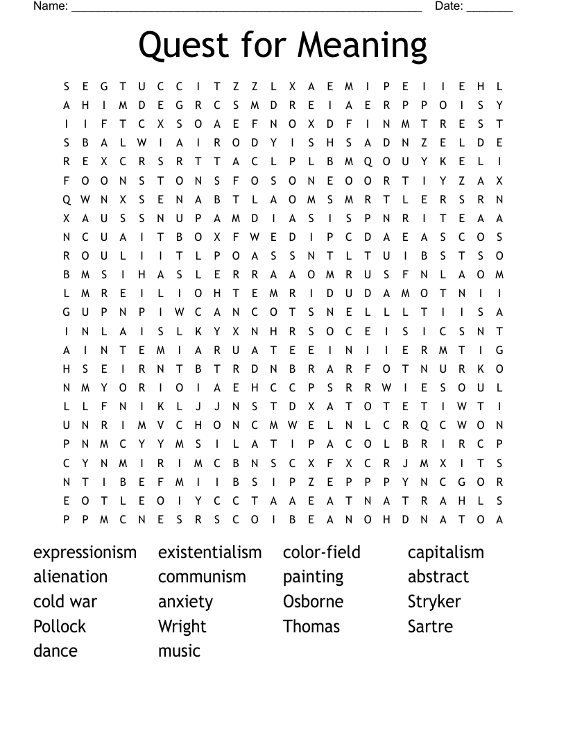 Quest for Meaning Word Search