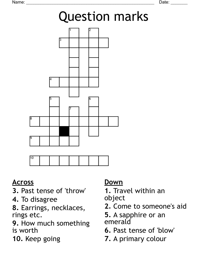 Question marks Crossword