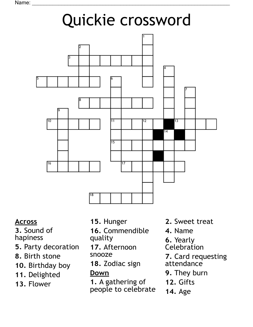 Quickie crossword 