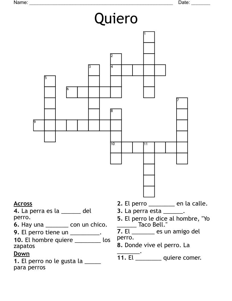 Quiero Crossword