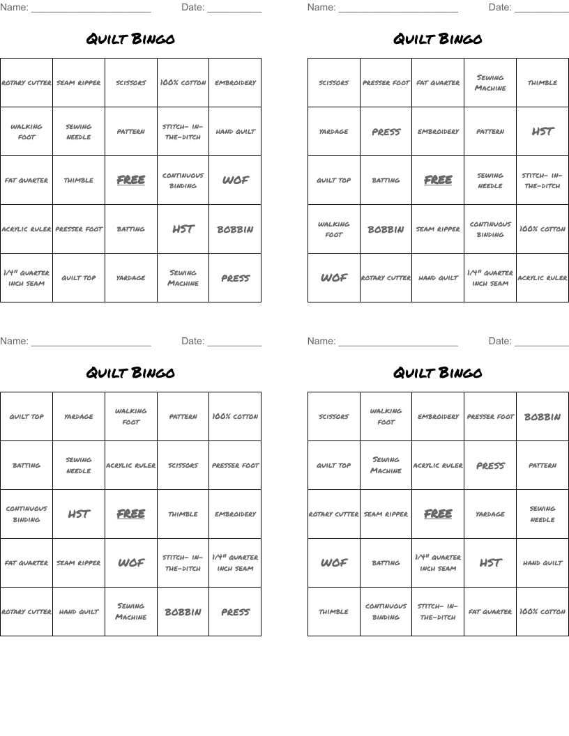 Quilt Bingo