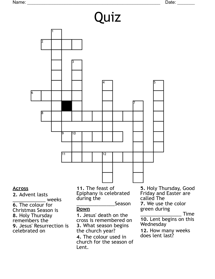 Quiz Crossword