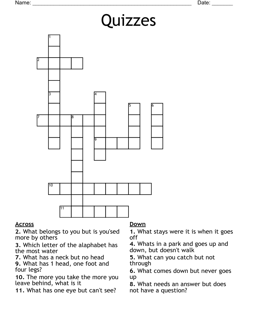 Quizzes  Crossword