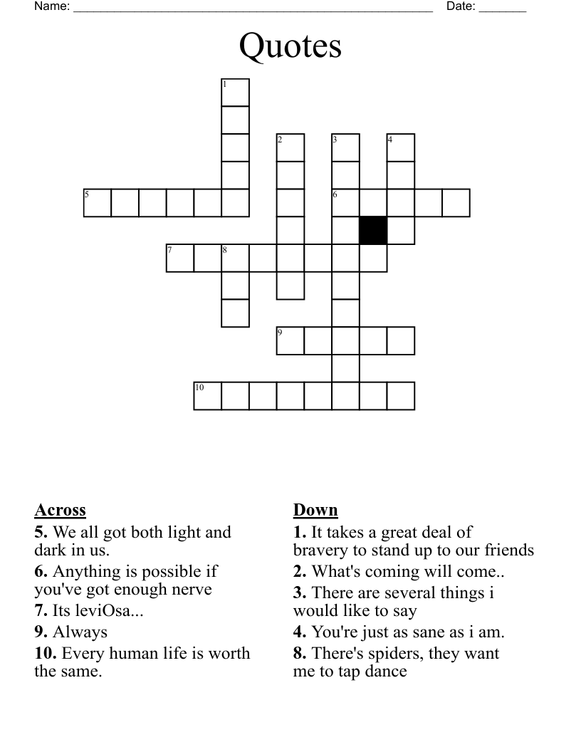 Quotes  Crossword