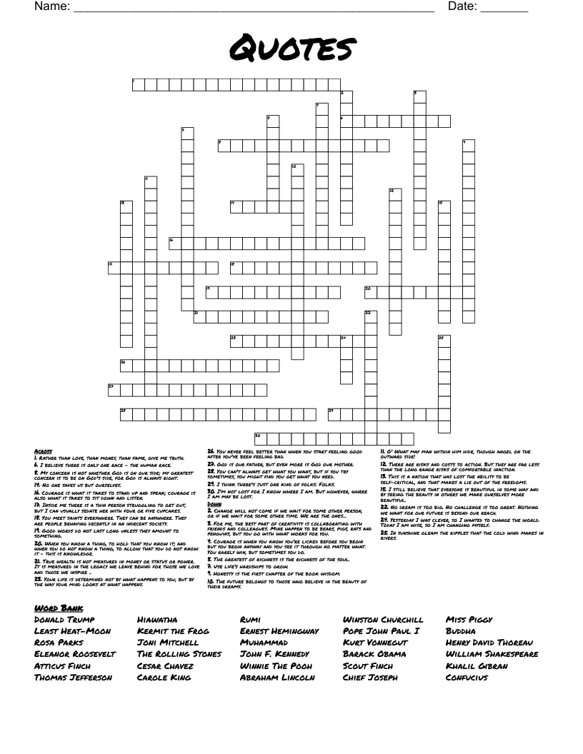 Quotes  Crossword