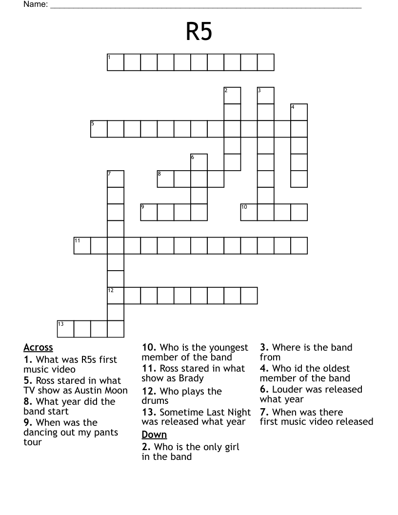 R5  Crossword