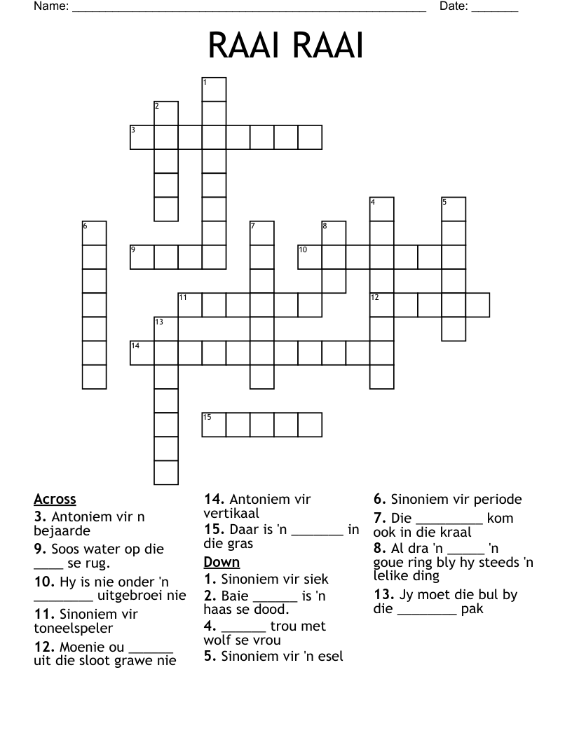 RAAI RAAI  Crossword