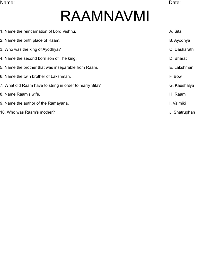 RAAMNAVMI Worksheet