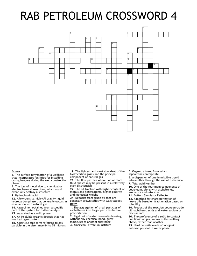 RAB PETROLEUM CROSSWORD 4