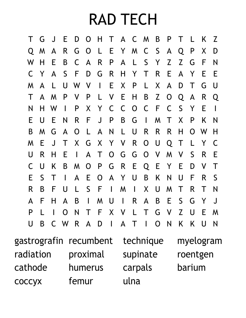 RAD TECH Word Search