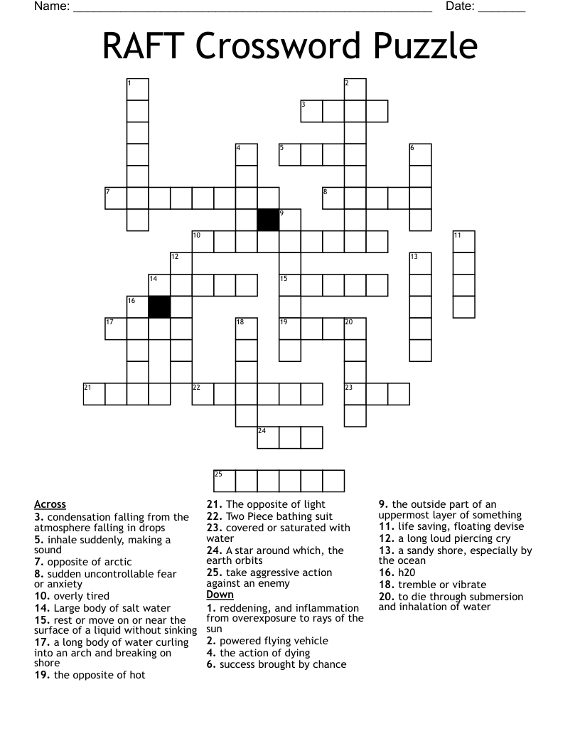 RAFT Crossword Puzzle