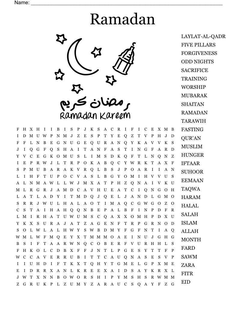 Ramadan Word Search