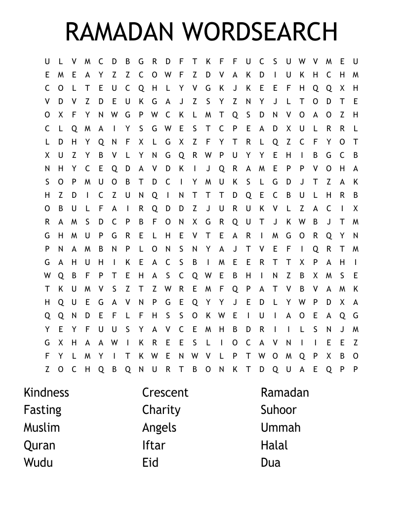 RAMADAN WORDSEARCH
