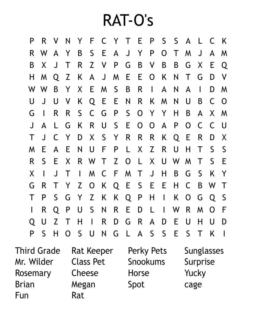 RAT-O's Word Search