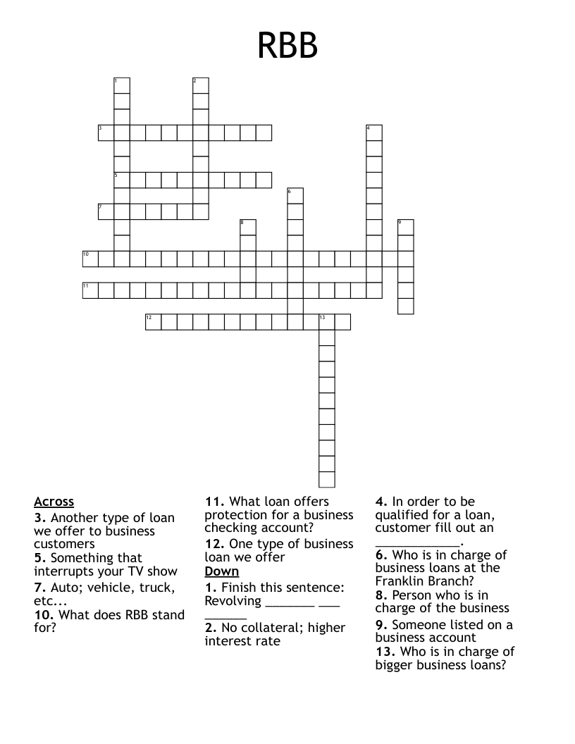 RBB  Crossword