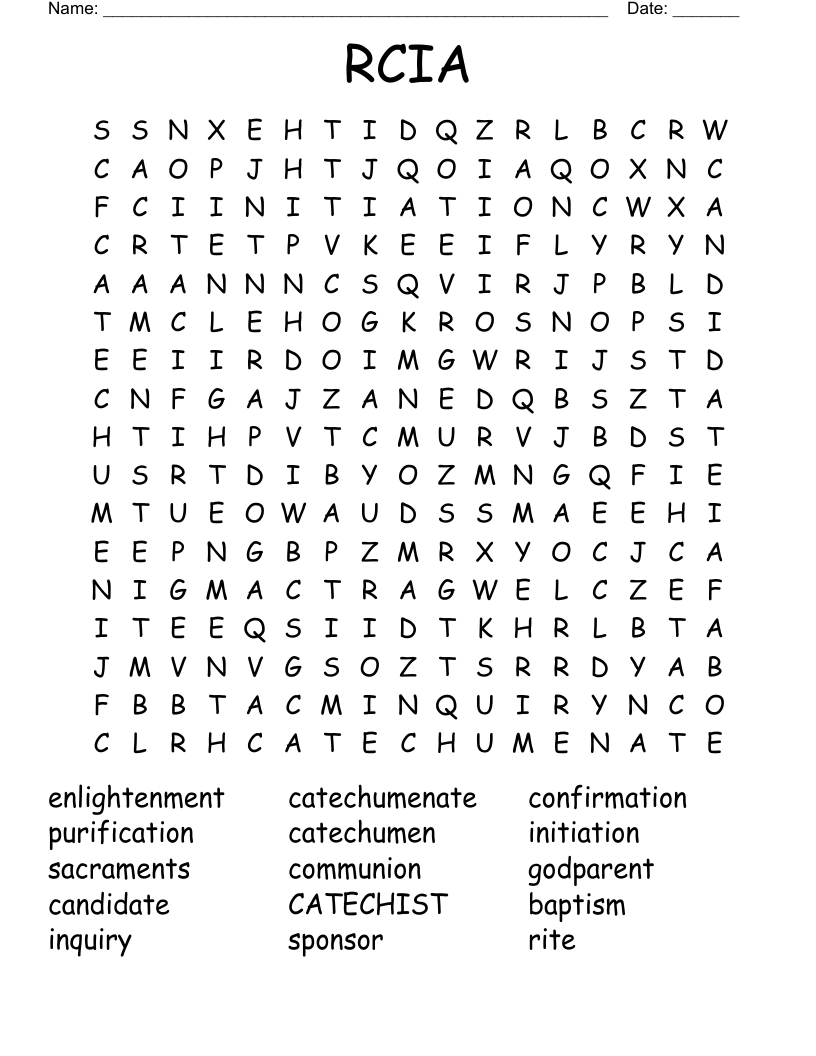 RCIA Word Search