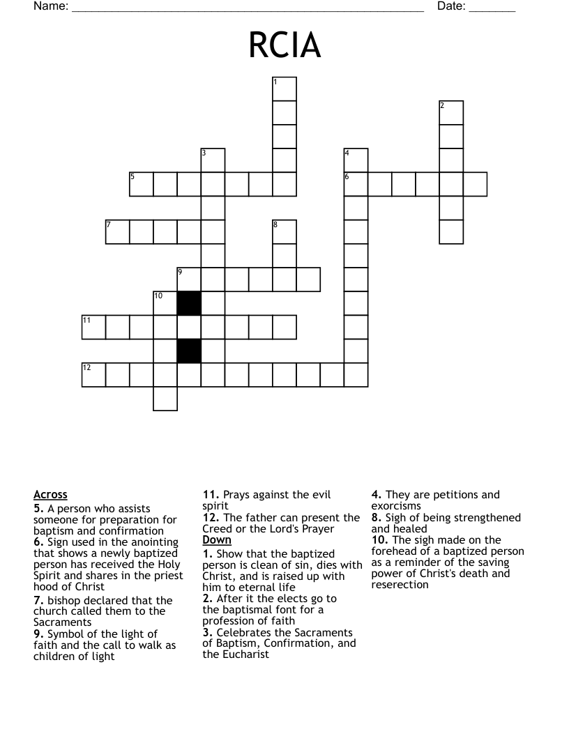 RCIA Crossword
