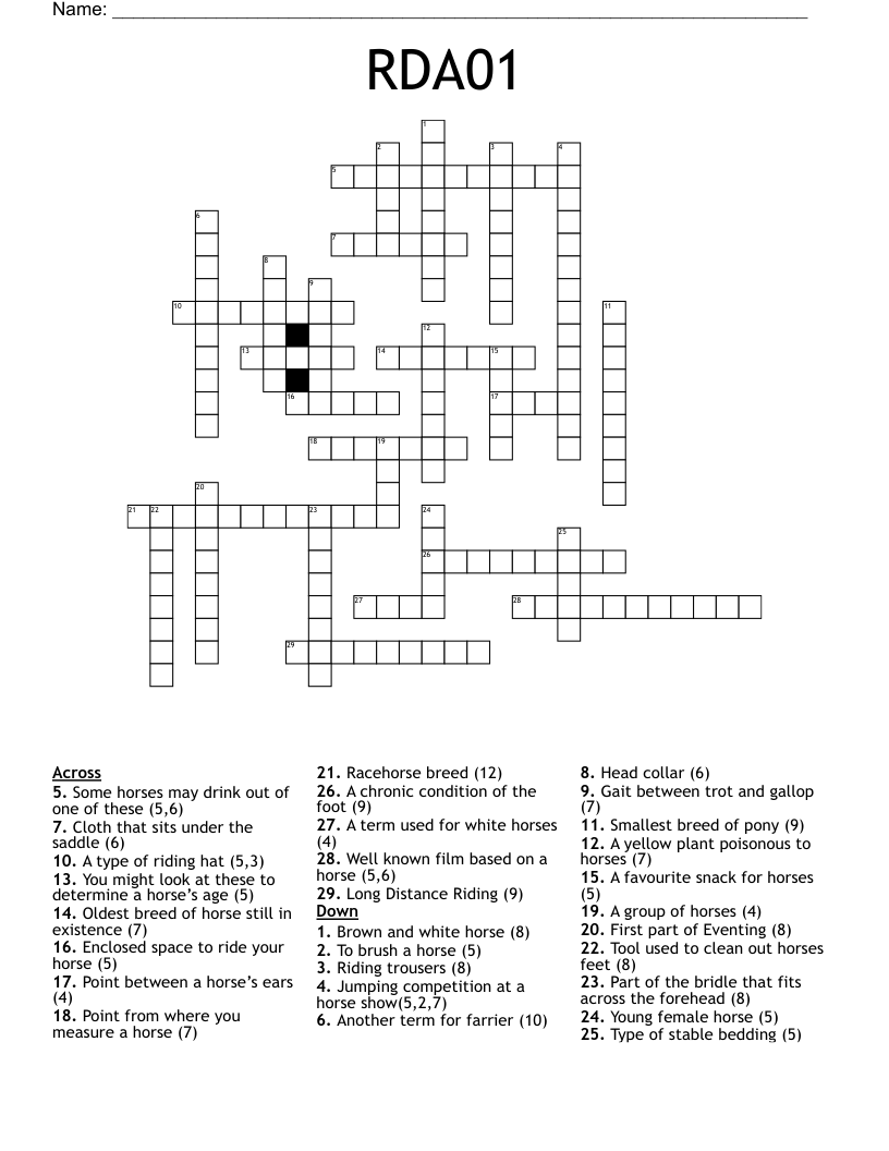 RDA01 Crossword