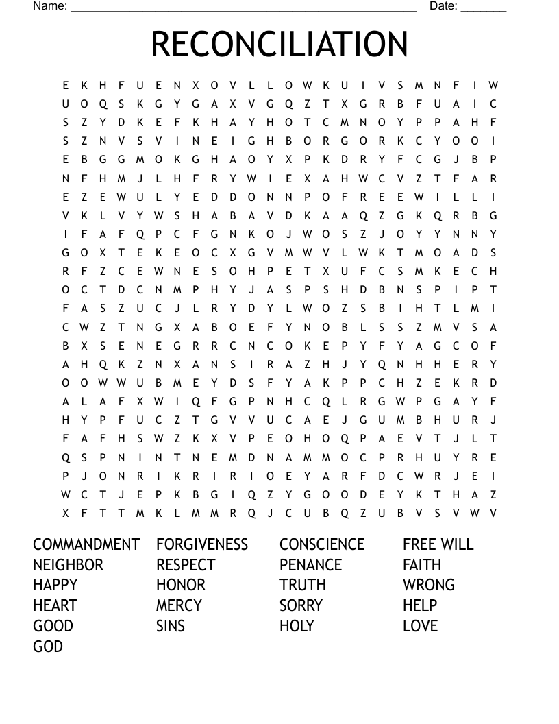RECONCILIATION Word Search