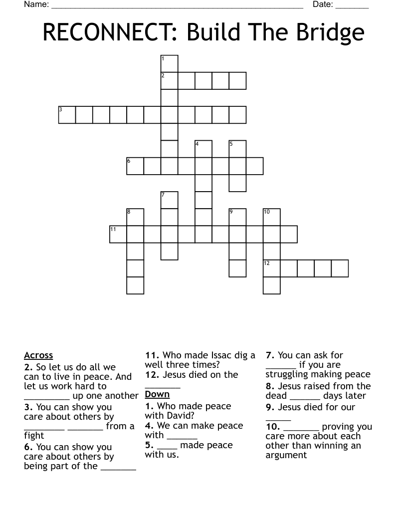 RECONNECT: Build The Bridge Crossword