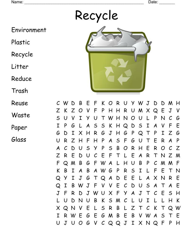 Recycle Word Search