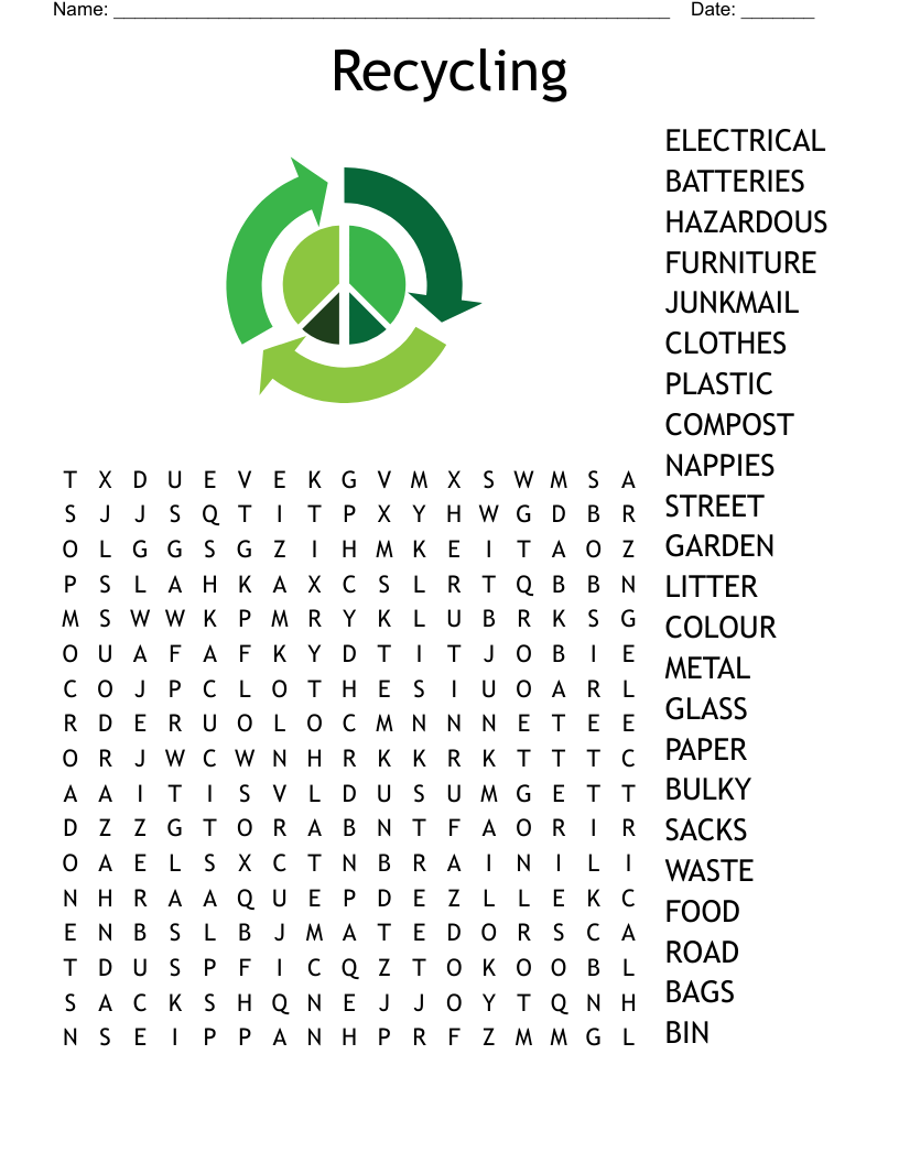 Recycling Word Search