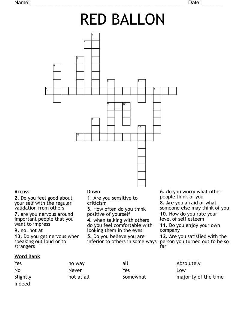 RED BALLON Crossword