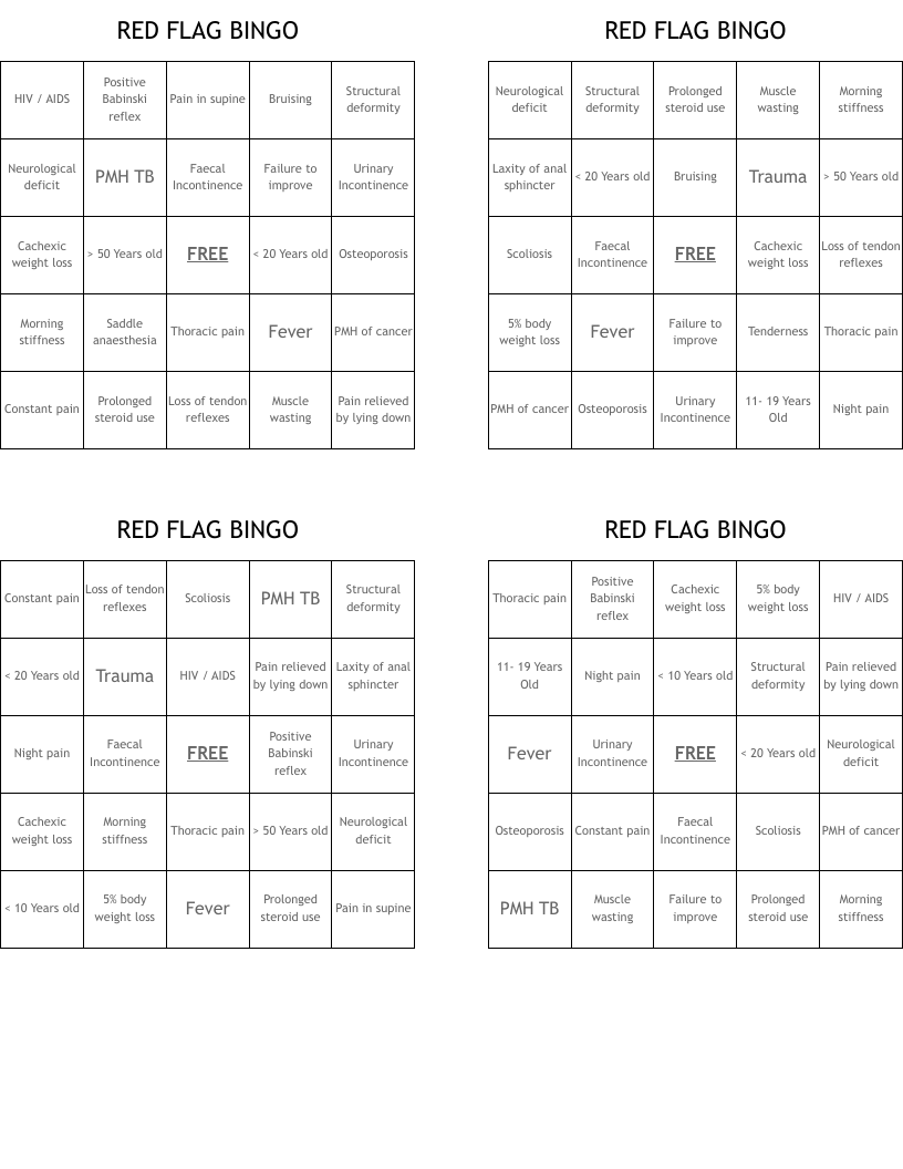 RED FLAG BINGO