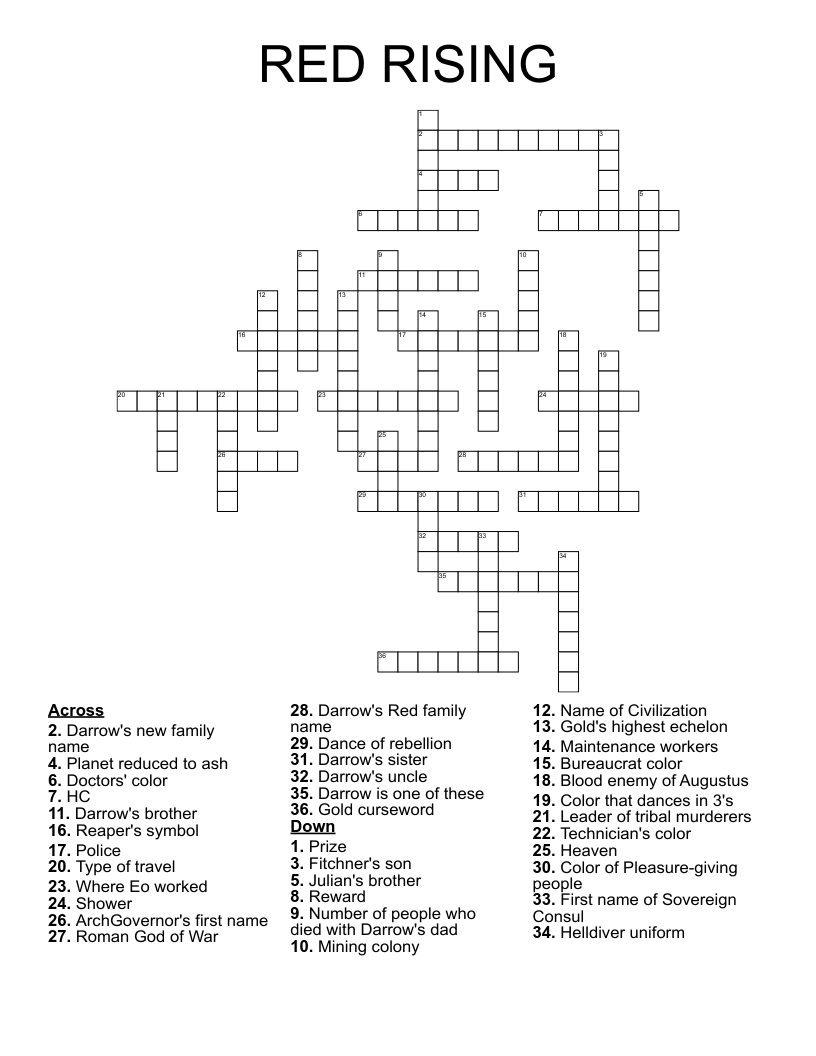 RED RISING Crossword