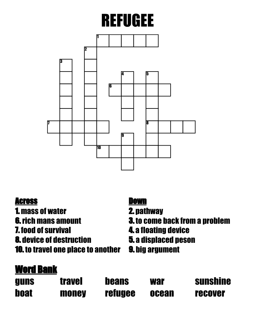 REFUGEE Crossword
