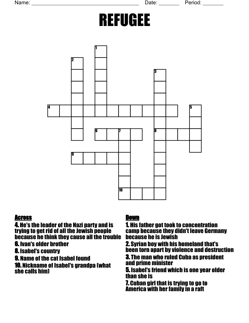 REFUGEE Crossword