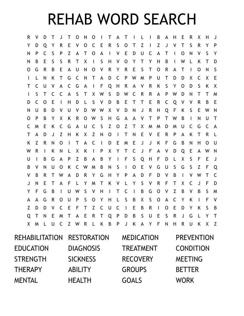 REHAB WORD SEARCH
