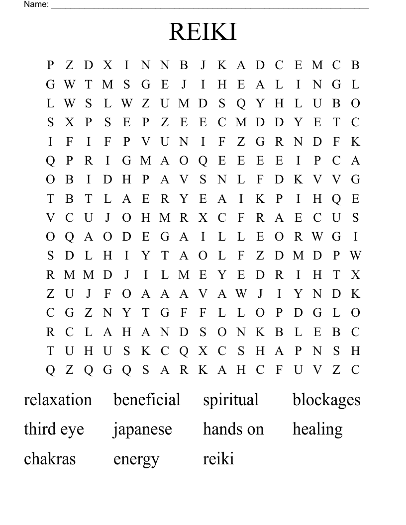 REIKI Word Search